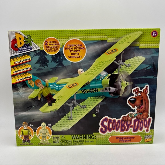 Scooby Doo Wingwalker Building Set Wing Walker Plane Shaggy Glow In Dark Skeleto - Picture 1 of 13
